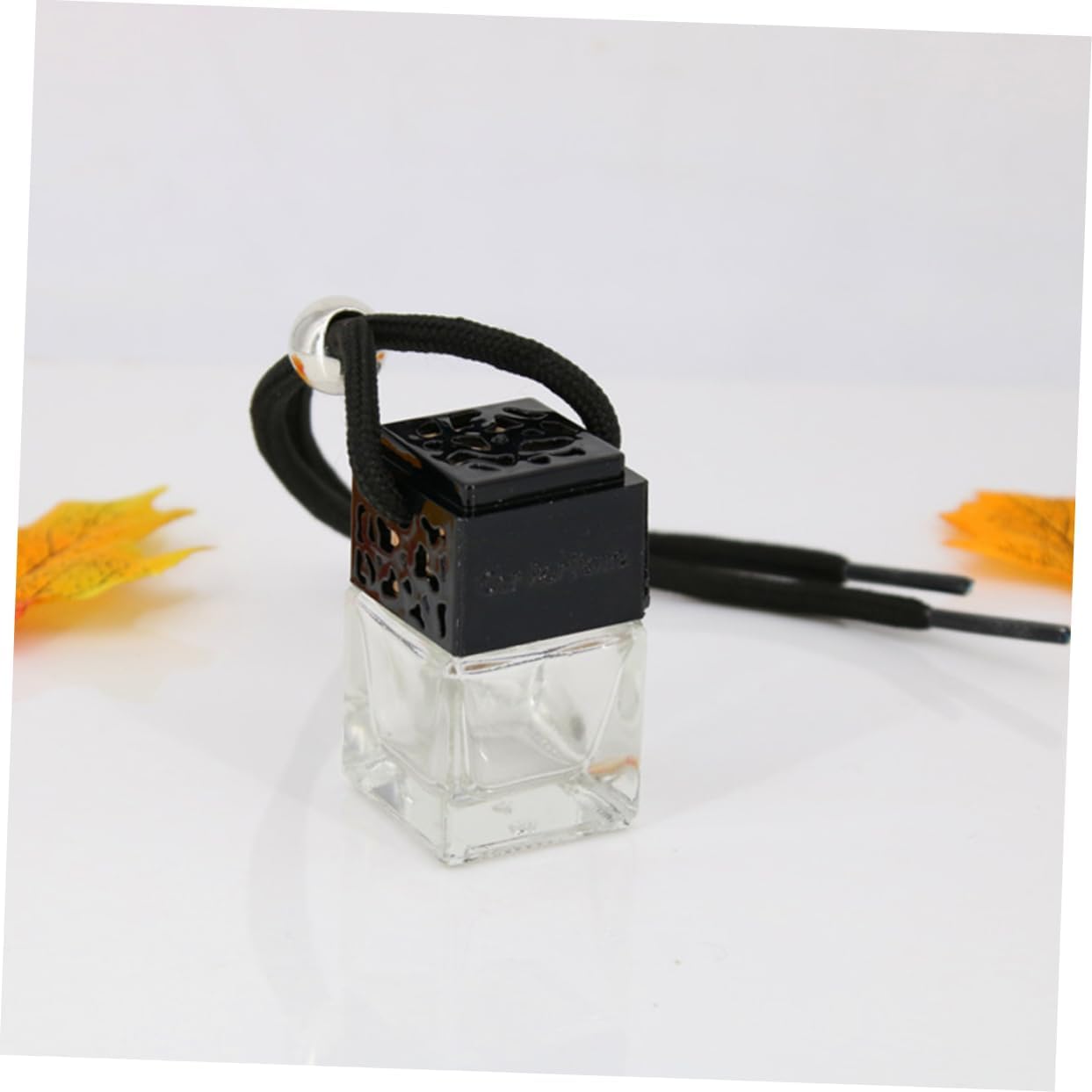 FOYTOKI Car Hanging Perfume Bottle Glass Diffuser Square Shape Empty Car Decor Bottle