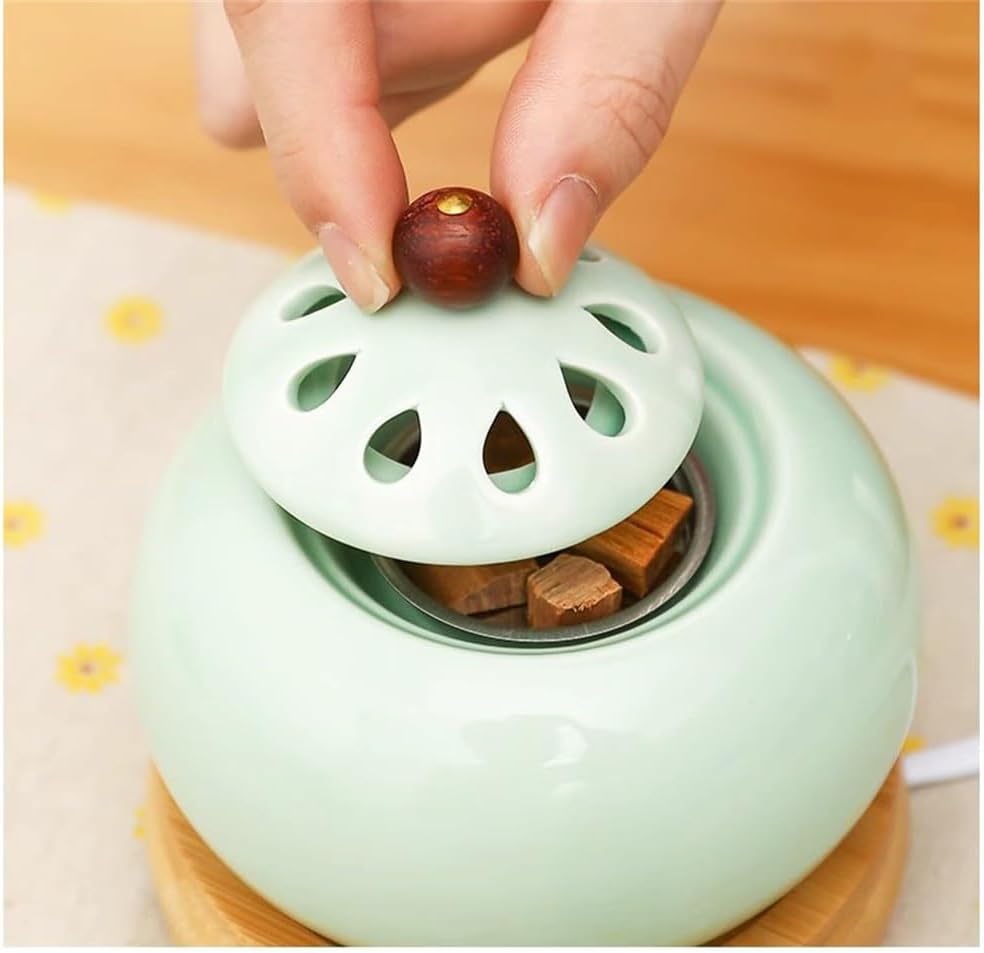 Timing Temperature Electronic Incense Burner with Spoon and Spice Tray