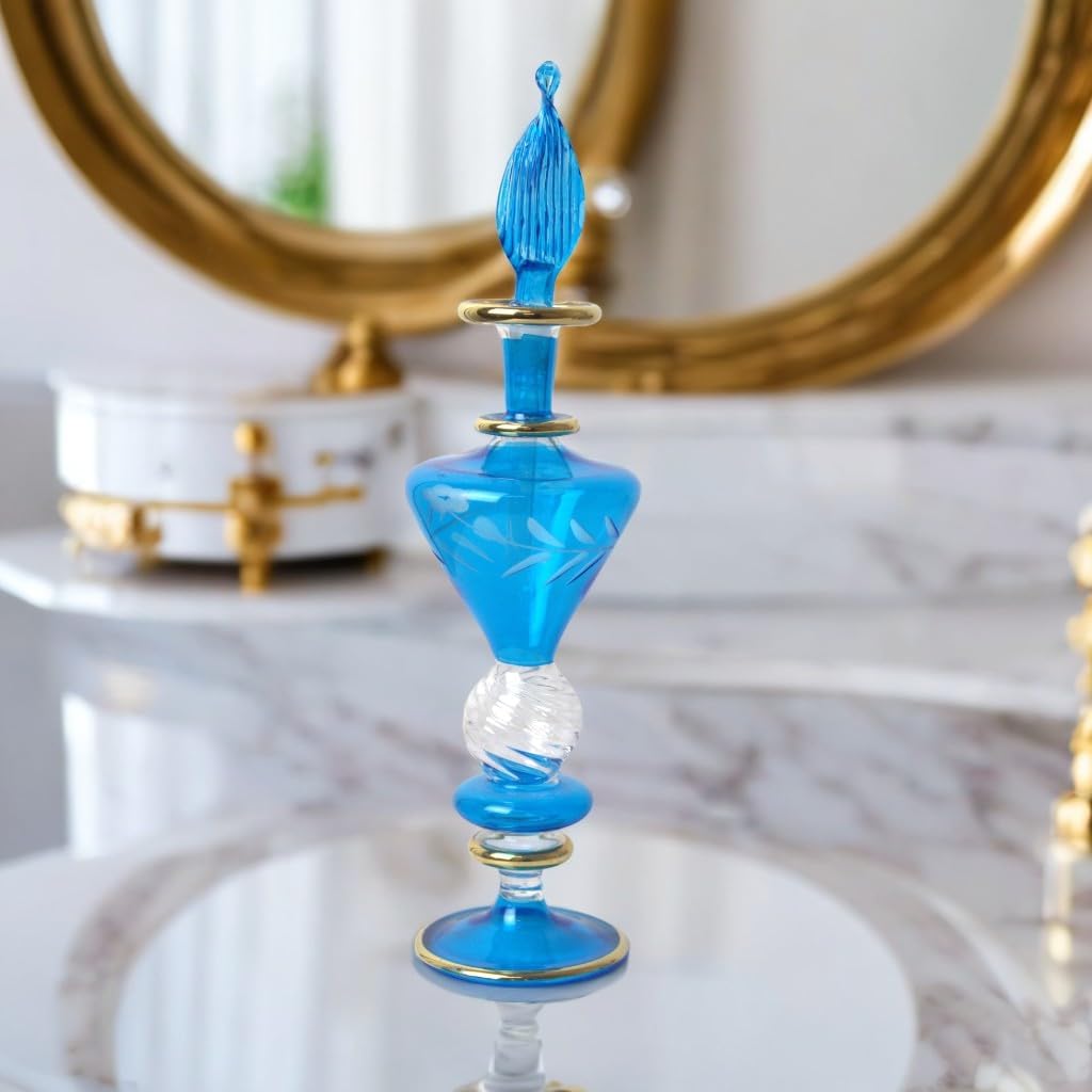 Refillable Glass Perfume Bottle with Golden Trim