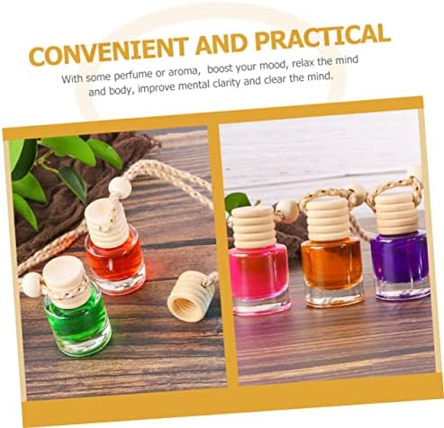 12Pcs Clear Perfume Bottles with Wood Cap for Home and Car Decoration