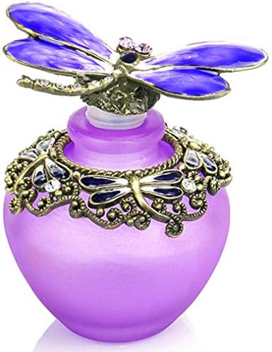 YU FENG 40ml Purple Dragonfly Glass Perfume Bottle with Butterfly Lid