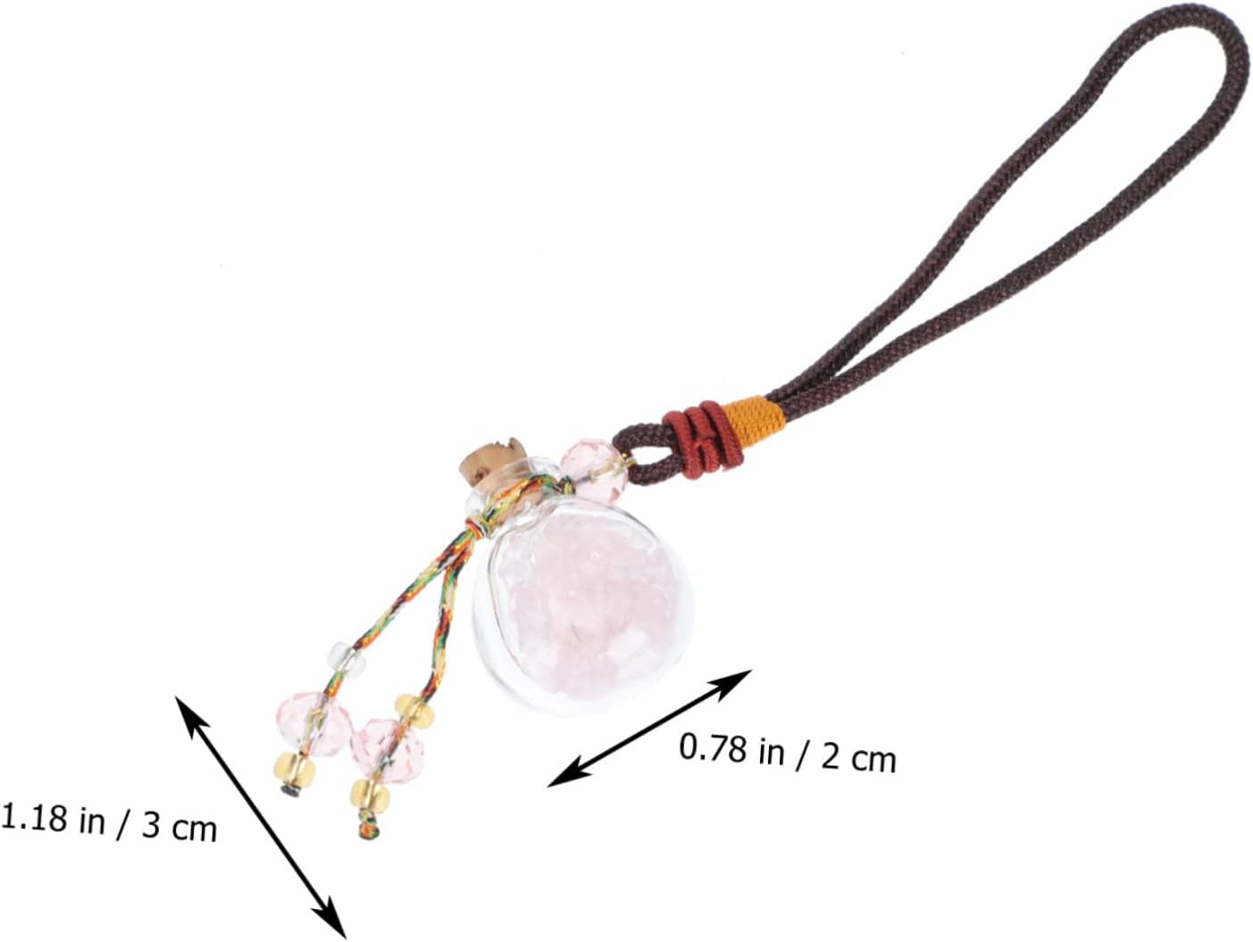 Natural Rose Quartz Car Hanging Perfume Bottle Pendant