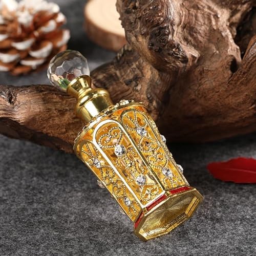 Vintage Perfume Bottle with Crystal Cover 12Ml Glass Art Statue for Women