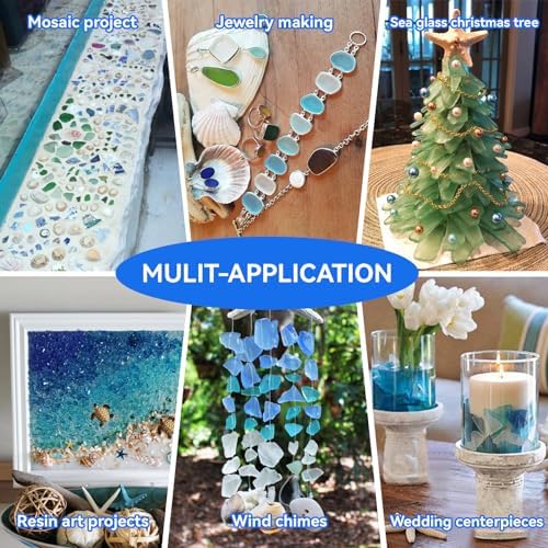 Keedolla 15 Oz Sea Glass Decor Vase Filler Blue White Green