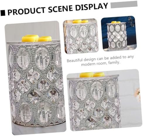 Wakauto 1pc Glass Aromatherapy Furnace Night Light Diffuser Warm Wax Melting Lamp for Home Decor