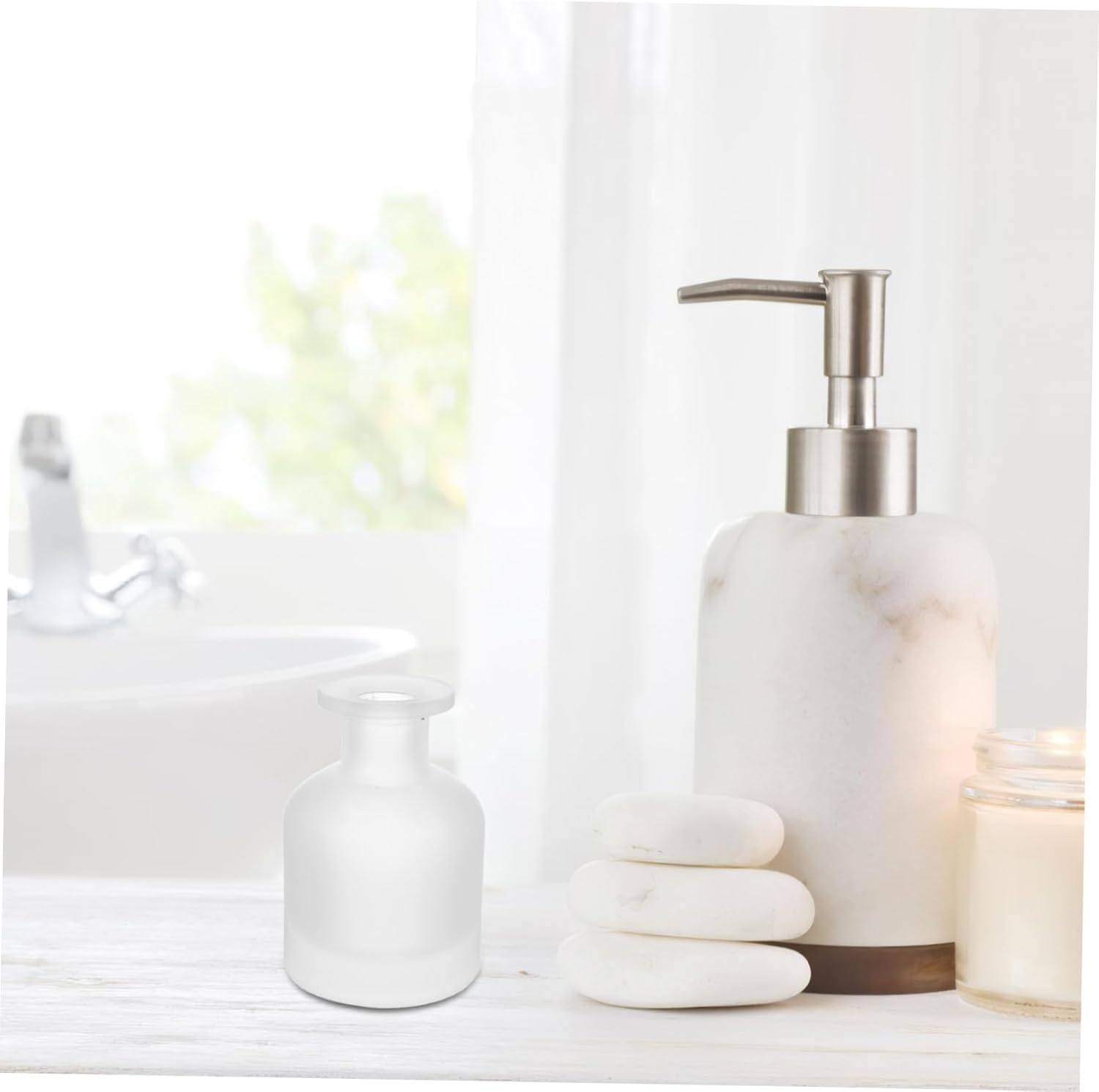Beaupretty 2pcs Glass Diffuser Bottle for Bathroom