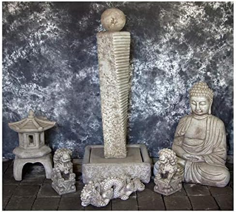 Rustic Twist Fountain Sphere with Oriental Pagoda and Kamakura Buddha 1