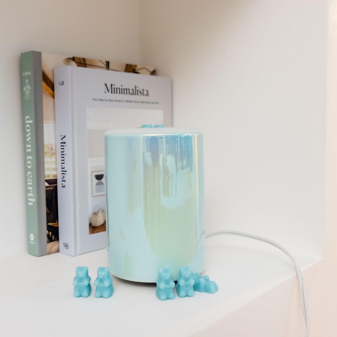 Happy Wax Iridescent Blue Warmer with 3 6 9 Hour Timer