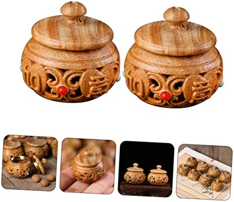 ABOOFAN 2pcs Hollow Car Diffuser Bottle Decorative Aroma Pendant for Scent Beads Vintage Design Holder for Home and Car