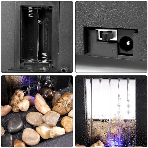 Indoor 4-Tier Waterfall Fountain with Soft LED Light