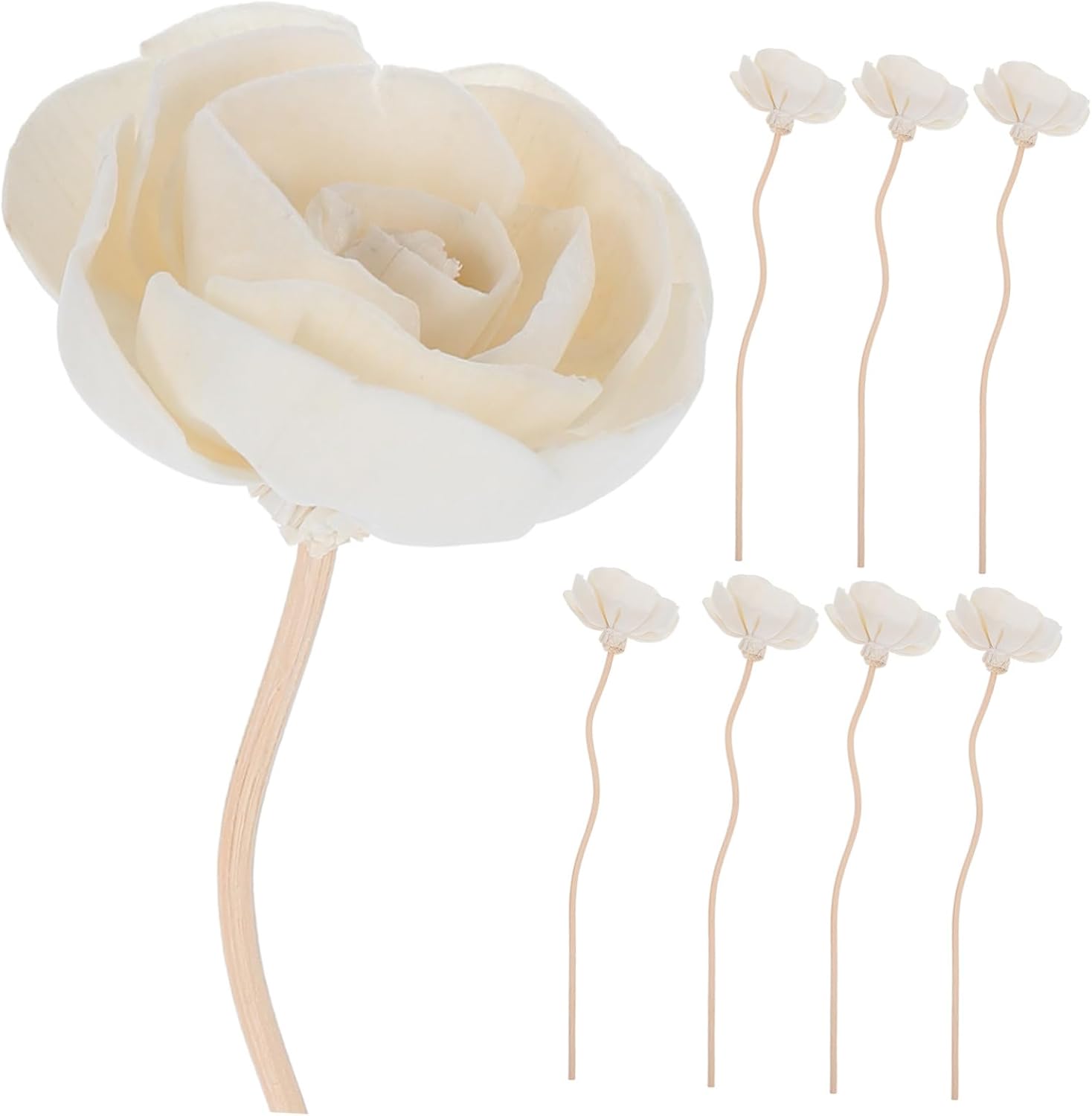 Alipis 8pcs Rattan Aromatherapy Diffuser Sticks with Flowers