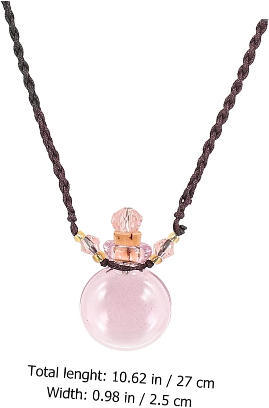 VINTORKY Glass Essential Oil Diffuser Pendant Necklace Car Decor Accessory
