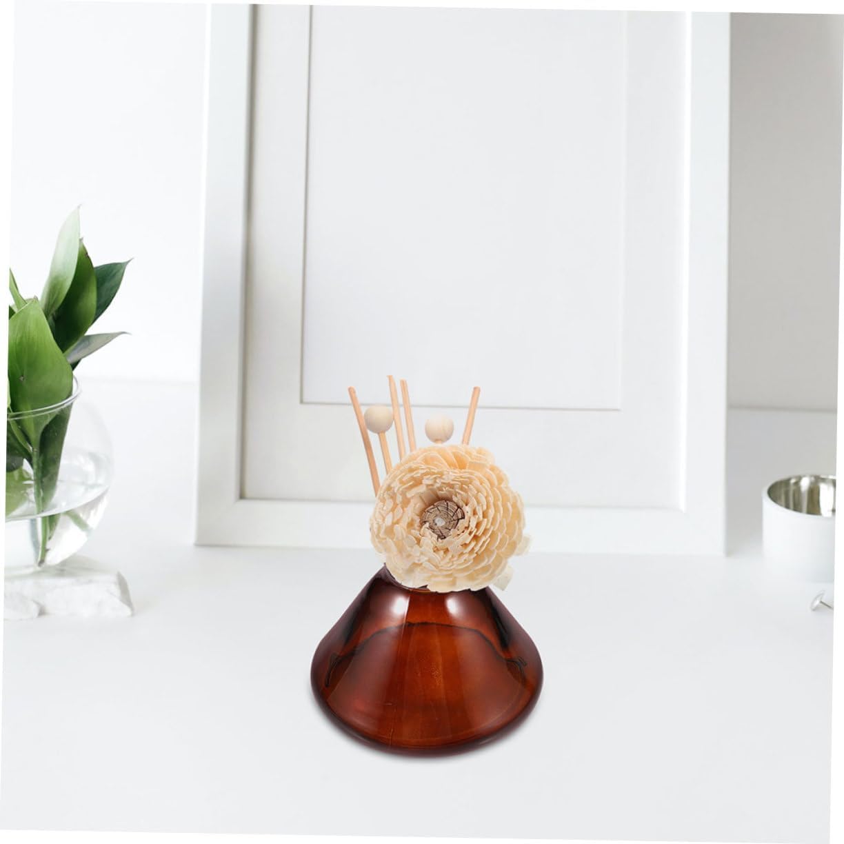 2Pcs Wide Mouth Refillable Diffuser Bottles with Colorful Glass Design