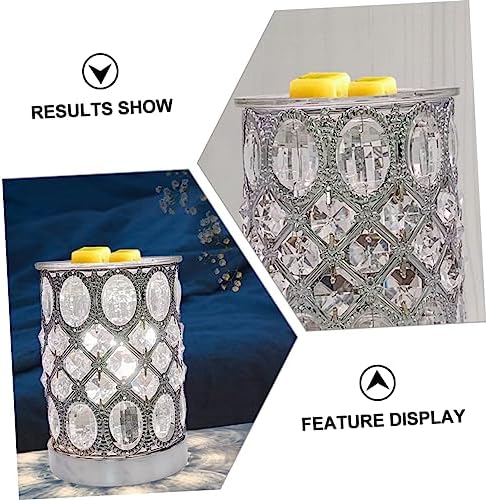 Magiclulu 1pc Romantic Aroma Burner Warm Wax Melting Lamp Crystal Fragrance Holder Night Light