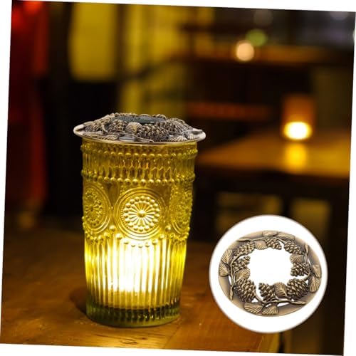 Angoily 2pcs Hollow Metal Candle Toppers for Scented Candles