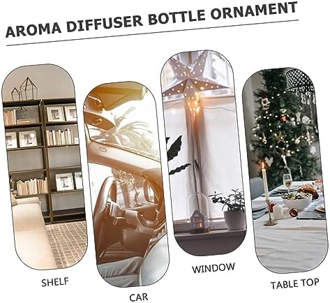 6pcs Clear Car Perfume Diffuser Bottles with Wood Lid Stylish Decor