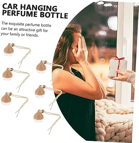 6pcs Clear Car Perfume Diffuser Bottles with Wood Lid Stylish Decor
