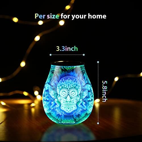 Inrorans 3D Skull Halloween Wax Melter with LED Light and Silicone Tray