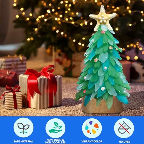 Keedolla 15 Oz Sea Glass Decor Vase Filler Blue White Green