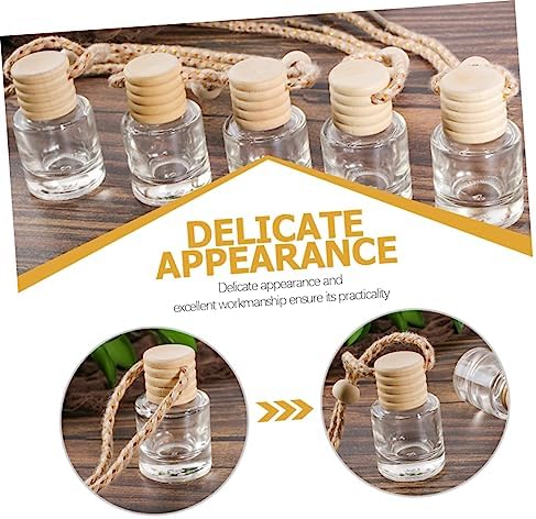 12Pcs Clear Perfume Bottles with Wood Cap for Home and Car Decoration