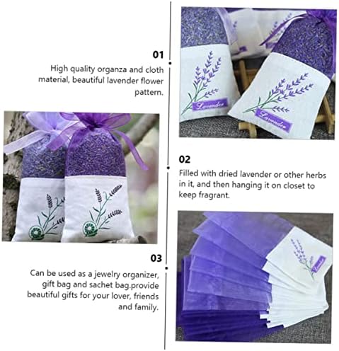 22Pcs Lavender Sachet Bags with Gauze Ribbons for Closet Freshness