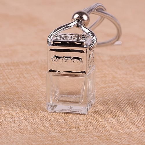 10pcs Square Glass Perfume Bottle Pendants for Car Diffuser and Travel Spray