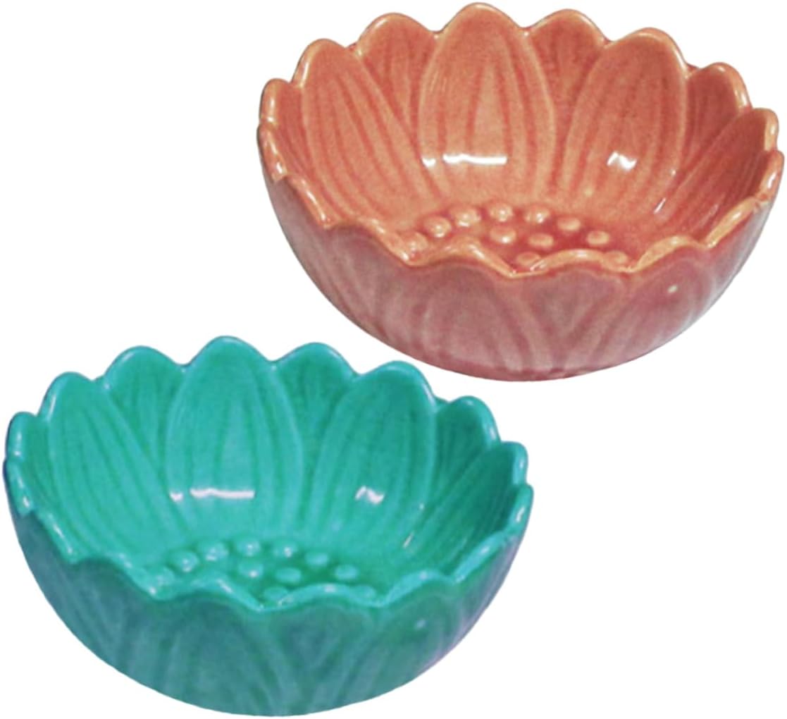 2pcs Lotus Ceramic Tray for Aromatherapy Incense and Candle Holder