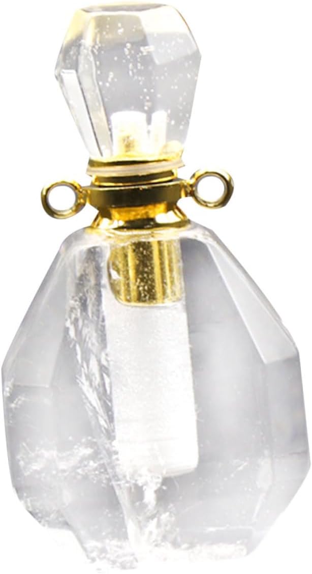 Ciieeo Natural Fluorite Crystal Wishing Bottle Pendant Necklace