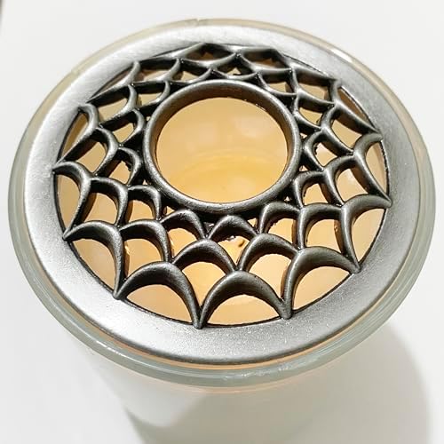 Silver Cobweb Scented Candle Toppers Decorative Lids for Jar Candles