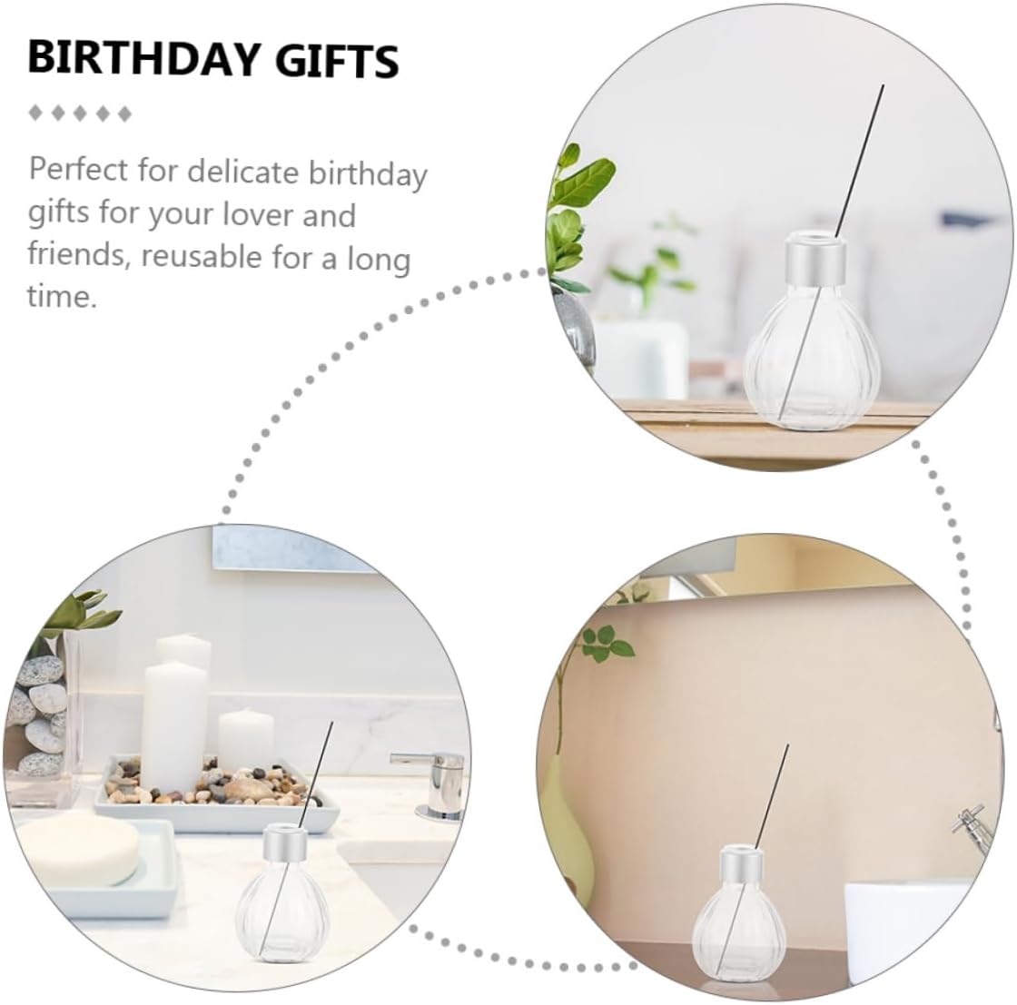 2pcs Diffuser Bottles Glass Containers for Essential Oils Home Decor