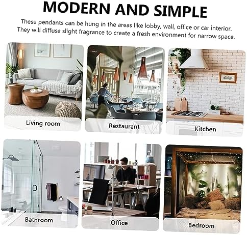 6pcs Clear Car Perfume Diffuser Bottles with Wood Lid Stylish Decor