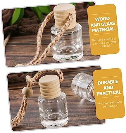 12Pcs Clear Perfume Bottles with Wood Cap for Home and Car Decoration