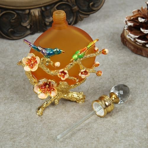 Elegant 30ml Glass Perfume Bottle with Enamel Design