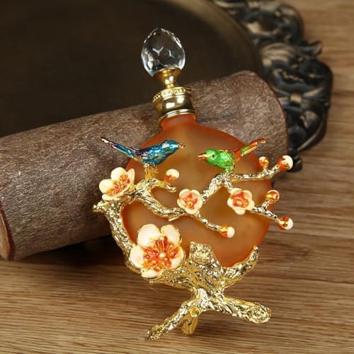 Elegant 30ml Glass Perfume Bottle with Enamel Design