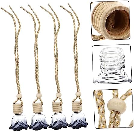 Zerodeko 4 Pcs Car Hanging Perfume Bottles Set