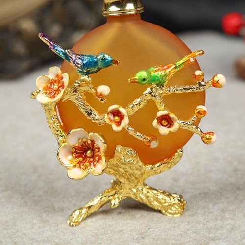 Elegant 30ml Glass Perfume Bottle with Enamel Design