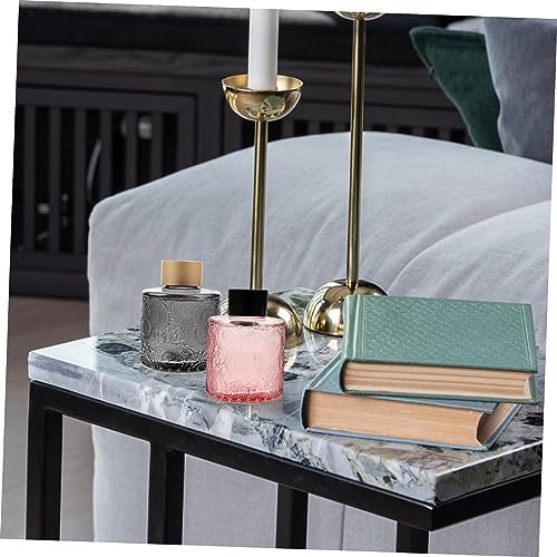 PRETYZOOM 4pcs Embossed Aromatherapy Diffuser Bottles with Rattan Sticks for Home Fragrance Decor