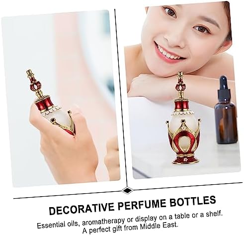 Didiseaon Vintage Glass Perfume Bottle with Alloy Crown Refillable Essential Oil Container