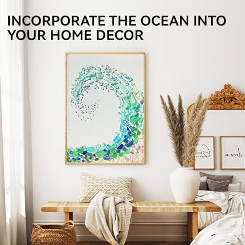 Keedolla 15 Oz Sea Glass Decor Vase Filler Blue White Green