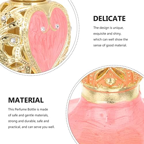 Luxshiny Heart Shaped Refillable Perfume Bottle Elegant Decorative Container for Essential Oils and Travel Use