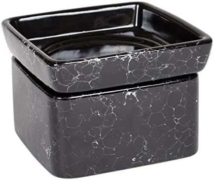 Black Ceramic Stoneware Electric 2-in-1 Candle Warmer