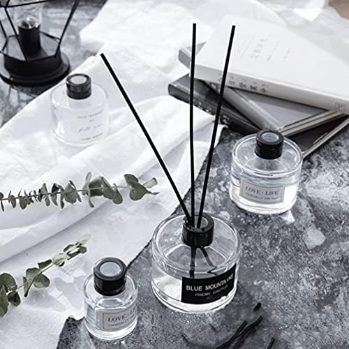 2 Pcs 50ml Clear Glass Diffuser Bottles with Black Lid