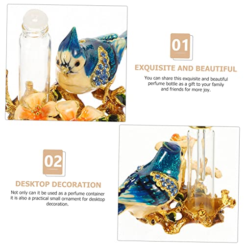 Elegant Essential Oil Container Retro Empty Perfume Bottle with Decorative Design for Desktop Decor and Travel Use