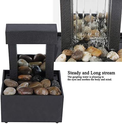 Indoor Water Fountain with LED Lights and Stones