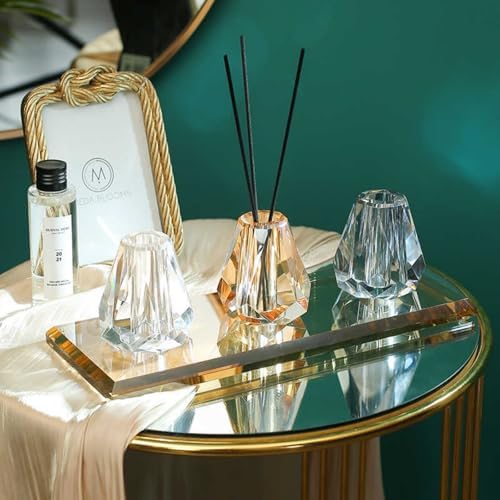 Crystal Glass Aromatherapy Bottles with Gold Accents
