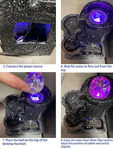 Tabletop Fountain with Crystal Ball and LED Light