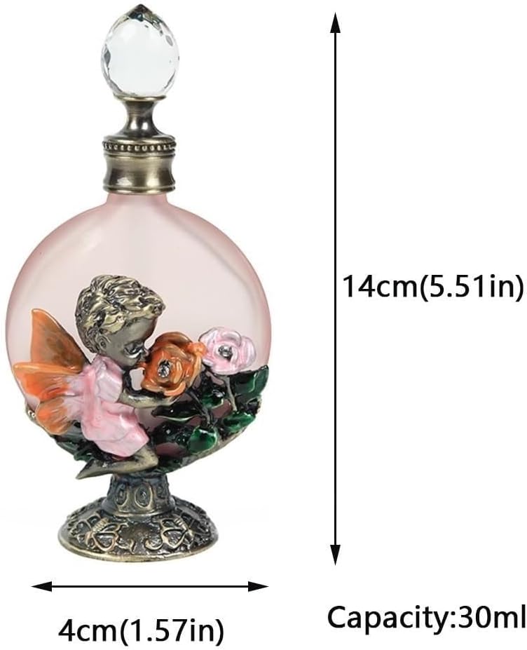 Vintage Perfume Bottle with Crystal Cover 30Ml Glass Art Decanter