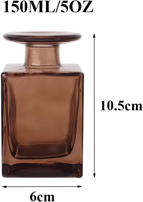 Quupy 150ML Square Brown Glass Diffuser Bottle