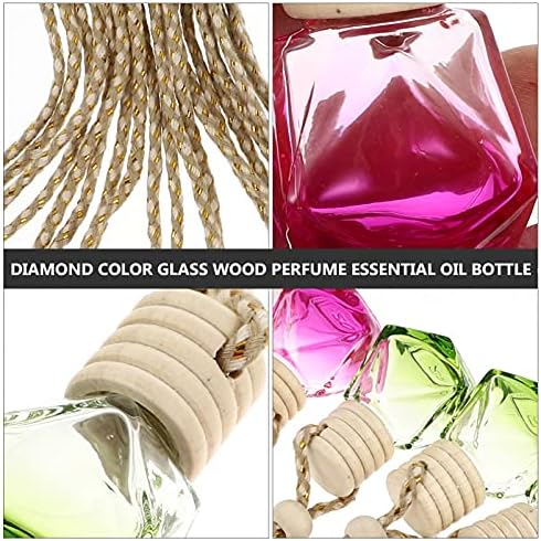 10PCS Refillable Perfume Bottle Set Colorful Glass Portable Hanging Decor for Home and Travel