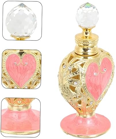 Heart Shaped Perfume Bottle Middle Eastern Style Decorative Refillable Container for Essential Oils